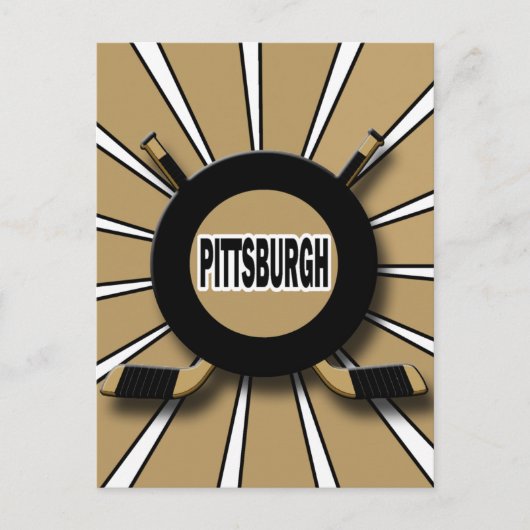 RETRO PITTSBURGH HOCKEY POSTKARTE (Vorderseite)