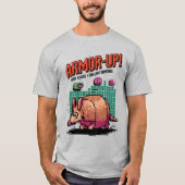 Retro Pixel Art Armadillo Video Game Design T-Shirt (Vorderseite)