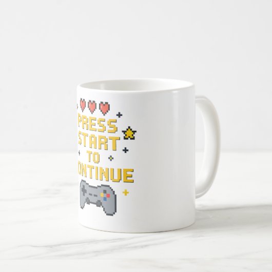 Retro Pixel Art Gaming Mug Design Kaffeetasse (VorderseiteRechts)