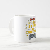 Retro Pixel Art Gaming Mug Design Kaffeetasse (Vorderseite Links)
