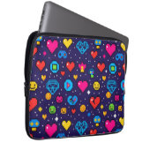 Retro Pixel Art Gaming Padded Laptop Sleeve (Vorne Rechts)