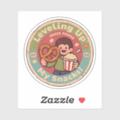 Retro Pixel Art Leasing für meinen Snacks Power De Aufkleber (Blatt)