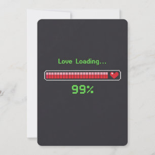 Retro-Pixel-Art-Liebes-Ladevorgang Valentinstag Feiertagskarte