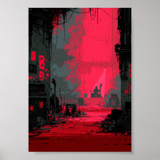Retro-Pixel-Art-Musiker bei einer Aufführung Poster