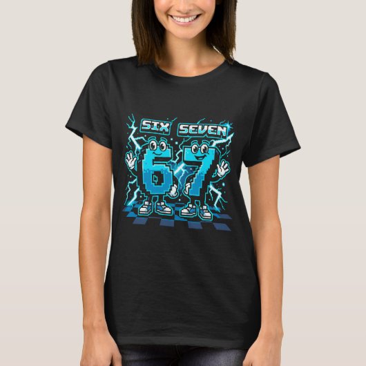 Retro Pixel Art Nummer 67 Shirt - 8-Bit Gaming Gra (Vorderseite)