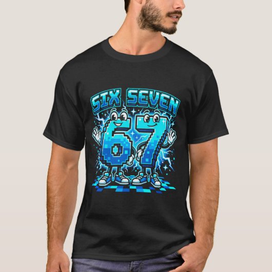 Retro Pixel Art Nummer 67 Shirt - 8-Bit Gaming Gra (Vorderseite)