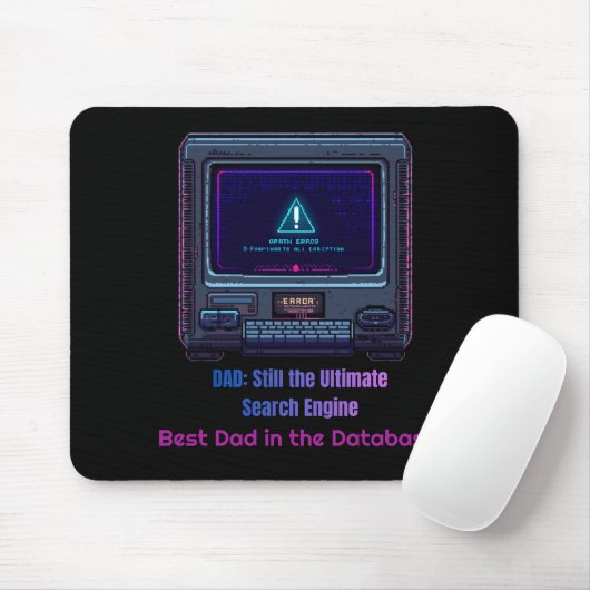 Retro-Pixel-Art-Tech-Vater personalisiertes Gesche Mousepad (Mit Mouse)