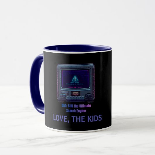 Retro-Pixel-Art-Tech-Vater personalisiertes Gesche Tasse (Vorderseite Links)