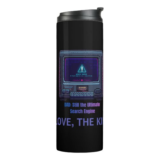 Retro-Pixel-Art-Tech-Vater personalisiertes Gesche Thermosbecher (Nach links gedreht)