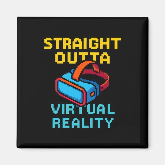 Retro-Pixel-Art-Virtual-Reality-Grafik für einen V Magnet (Vorne)