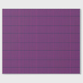 Retro Pixel Buffalo Check in Pink Navy Geschenkpapier (Flach)