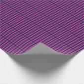 Retro Pixel Buffalo Check in Pink Navy Geschenkpapier (Ecke)