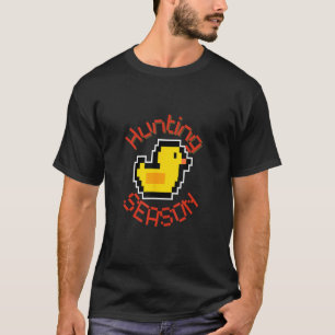 Retro Pixel Duck Jagdsaison Design T-Shirt