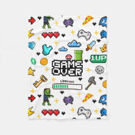 Retro-Pixel-Gamer-Decke, Geschenk für Gamer Fleecedecke