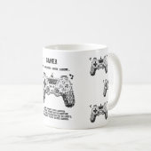 Retro-Pixel-Gamer-Joystick-Tassendesign Kaffeetasse (VorderseiteRechts)