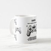 Retro-Pixel-Gamer-Joystick-Tassendesign Kaffeetasse (Vorderseite Links)