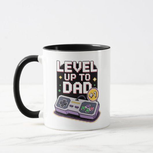 Retro Pixel Gamer Vater Gamer Inspiriert Vaterscha Tasse (Links)