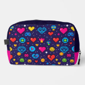 Retro Pixel Gaming Aesthetic Makeup Bag Waschbeutel (Vorderseite)
