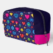 Retro Pixel Gaming Aesthetic Makeup Bag Waschbeutel (Rechte Ecke)