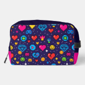 Retro Pixel Gaming Aesthetic Makeup Bag Waschbeutel (Rückseite)