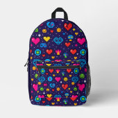 Retro-Pixel-Gaming-Ästhetik-Rucksack Bedruckter Rucksack (Vorderseite)