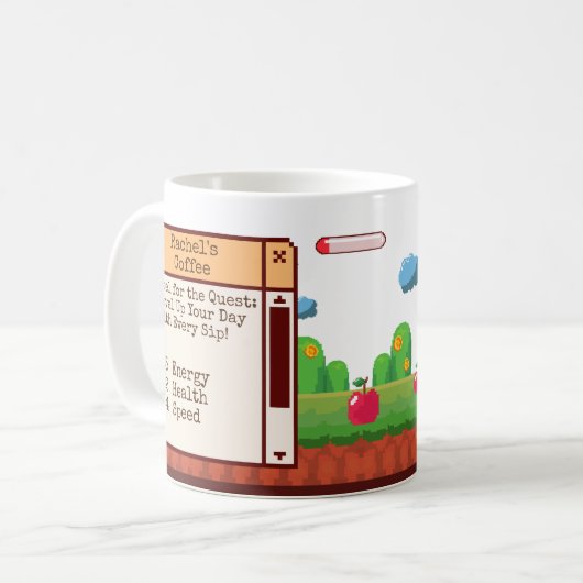 Retro Pixel Gaming Personalisiert Kaffeetasse (Vorderseite Links)