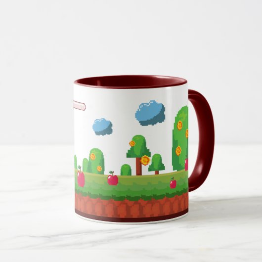 Retro Pixel Gaming Personalisiert Tasse (VorderseiteRechts)