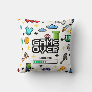 Retro Pixel Gaming Throw Cushion Video Gamer Gift Kissen