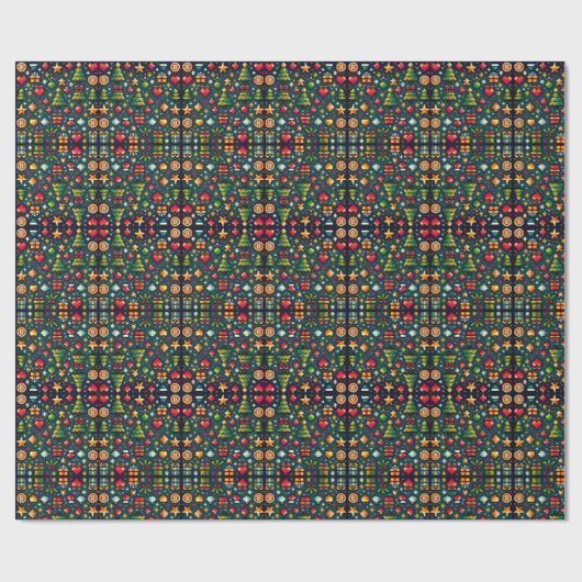 Retro Pixel Geeky Wrapping Paper mit 8 bit Weihnac Geschenkpapier (Flach)