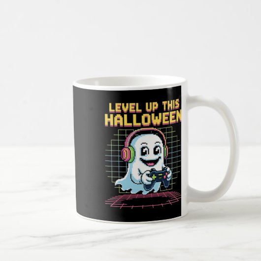 Retro-Pixel-Geist-Gamer-Halloween süß unheimlich G Kaffeetasse (Rechts)