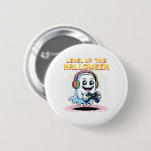 Retro-Pixel-Geist-Gamer-Halloween süßer gruseliger Button (Vorne & Hinten)