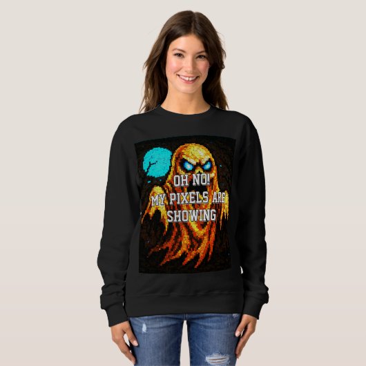 Retro Pixel Ghost Sweatshirt (Vorne ganz)
