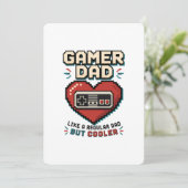 Retro-Pixel-Herz-Controller Gamer-Vater Einladung (Stehend Vorderseite)