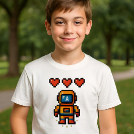 Retro Pixel Space Kids T - Shirt