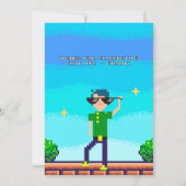 Retro-Pixel-Videospiel-Controller Jungen-Geburtsta Einladung (Rückseite)