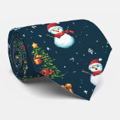 Retro-Pixel-Weihnachten im 8-Bit-Stil Krawatte (Gerollt)