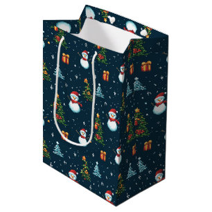 Retro-Pixel-Weihnachten im 8-Bit-Stil Mittlere Geschenktüte