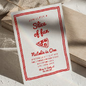Retro Pizza 1. Gezeichnet Slice Fun Foto Geburtsta Einladung