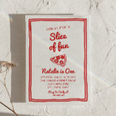 Retro Pizza 1. Handgezogene Scheibe Spaß Geburtsta Einladung