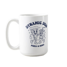 Retro Pizza and Soda "Dynamic Duo" Mascot Vintage