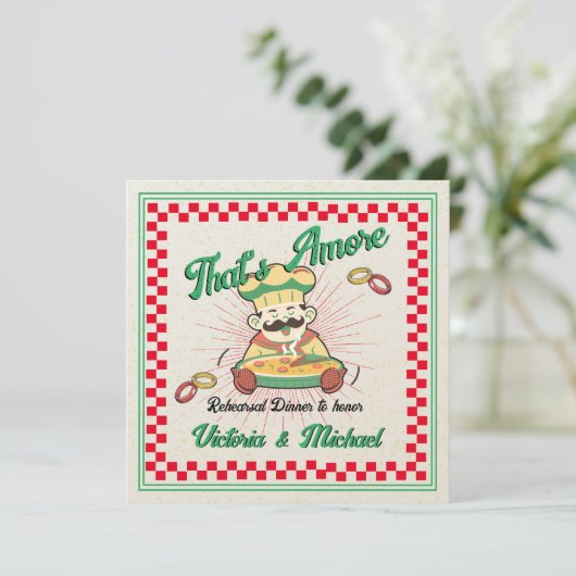 Retro Pizza Box Das ist ein Probe Dinner Einladung (Stehend Vorderseite)