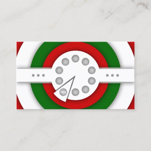 Retro PIZZA Briefmarke Treuekarte (Vorderseite)