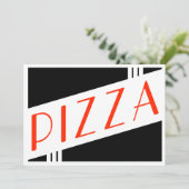 Retro-Pizza Einladung (Stehend Vorderseite)