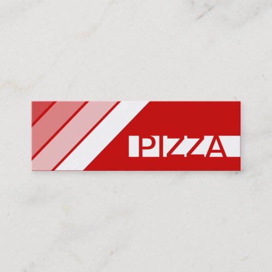 Retro PIZZA Mini Visitenkarte (Vorderseite)