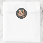 Retro Pizza mit Pumpkin-Drehung Runder Aufkleber (Tasche)
