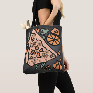 Retro Pizza mit Pumpkin-Drehung Tasche