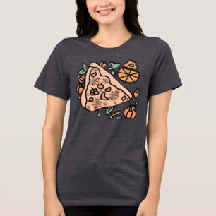 Retro Pizza mit Pumpkin-Drehung Tri-Blend Shirt