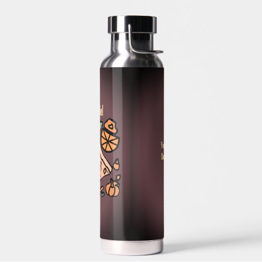 Retro Pizza mit Pumpkin-Drehung Trinkflasche (Links)