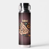 Retro Pizza mit Pumpkin-Drehung Trinkflasche (Vorne)