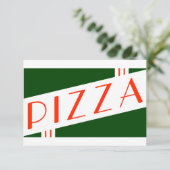 Retro-Pizza-Party Einladung (Stehend Vorderseite)
